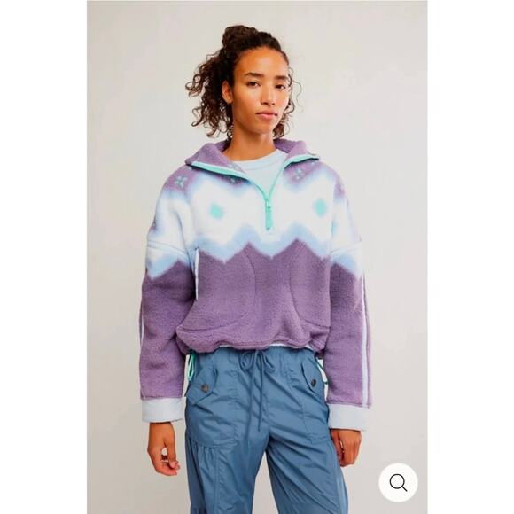 Free People Movement Printed Mountain High 1/2 Zip Size Small - Picture 2 of 7